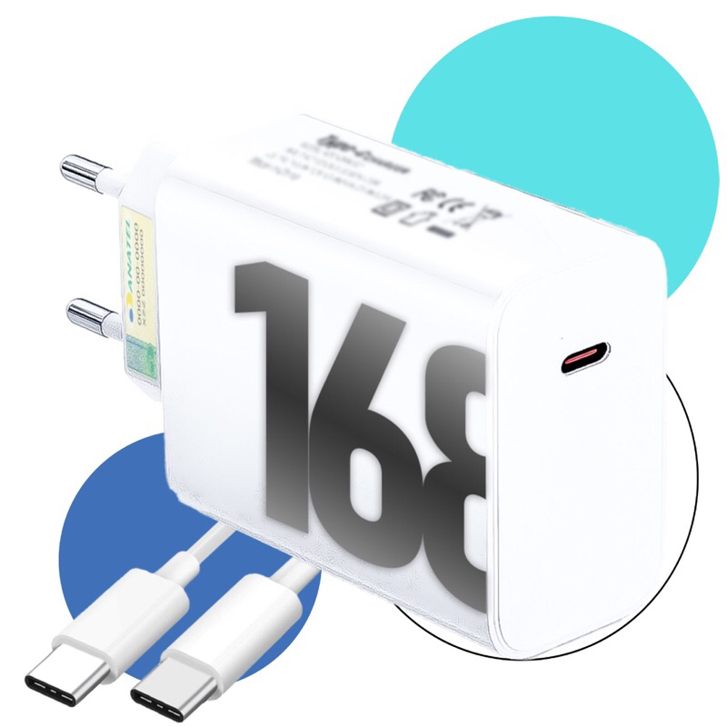 Carregador Turbo 168w para XIAOMI Super Rápido com Cabo Tipo-C PD ENVIO IMEDIATO