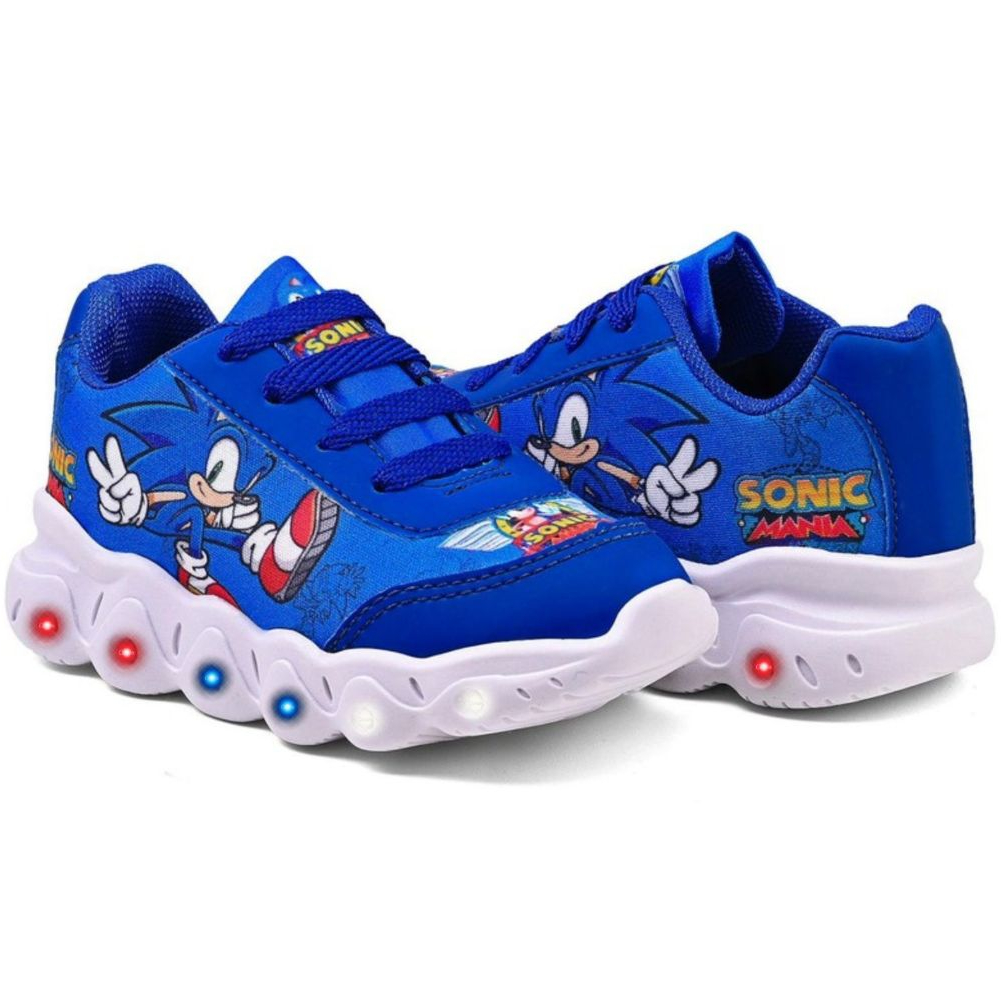 Tênis Infantil Masculino Sonic Com Led Confortável Lançamento