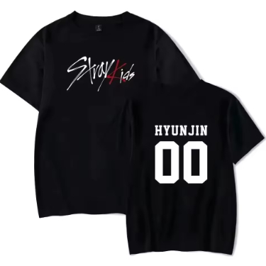 Camiseta  Kpop Stray Kids  Hyunjin 00 Adulto/Infantil Lançamento Camiseta Em Algodao