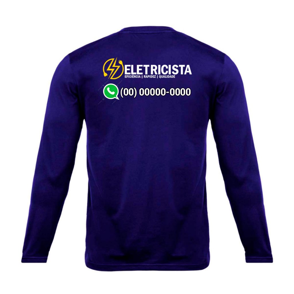 Camiseta para Eletricista Com TELEFONE Trabalho Uniforme Profissional Autônomo