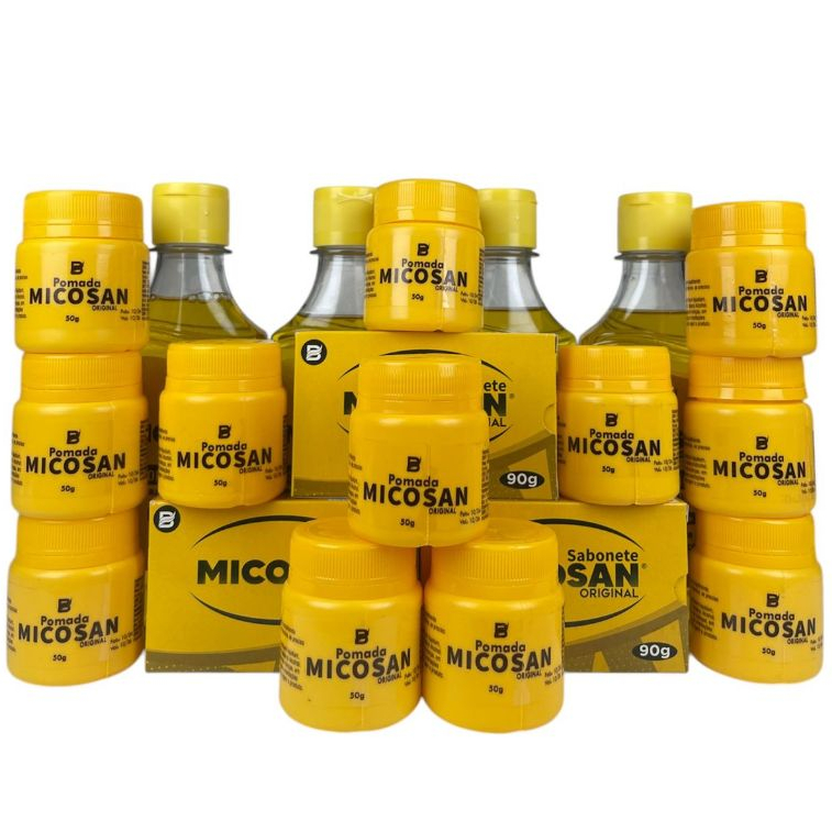 Kit Clareador Micosan 12 Pomadas 4 Sabonetes Liquidos 3 Sabonetes Original Diretamente Da Fabrica