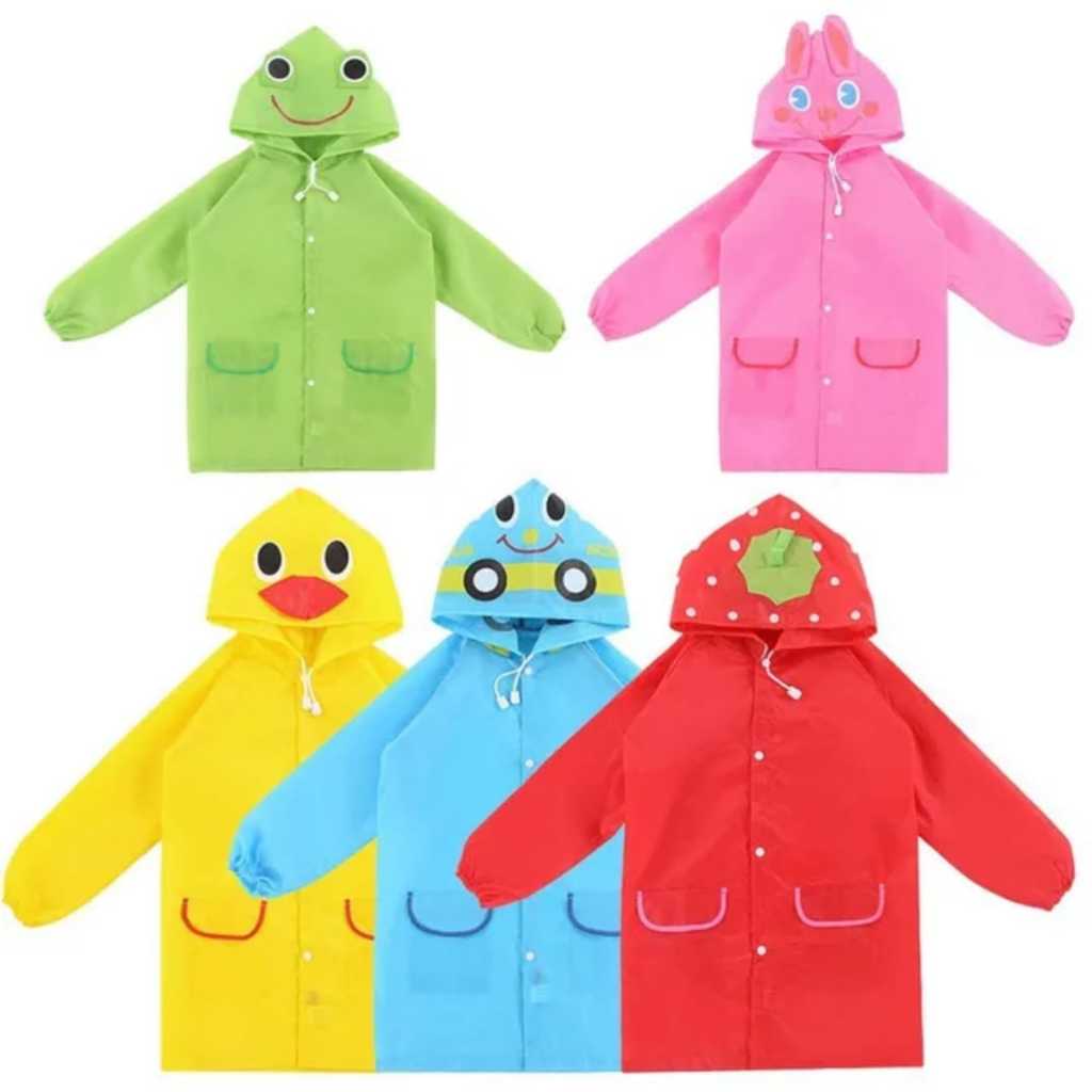 capa de chuva infantil com desenhos fofos [ com capuz; impermeável ] - SMILE LIFE 58 -