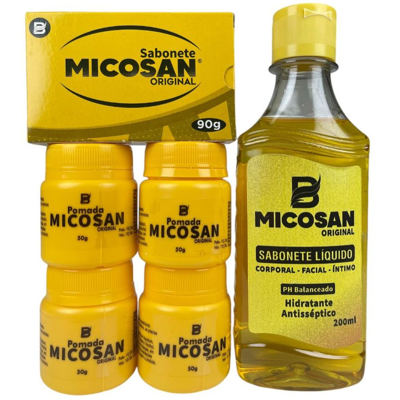 Kit Micosan 4 Pomadas 1 Sabonete líquido e 1 Sabonete em barra Baruc