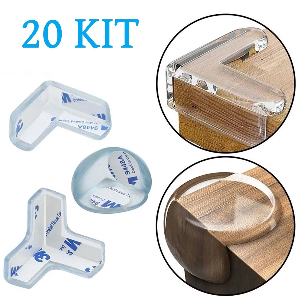 20 Protetor De Silicone Quina em Siliconepara Mesa Protege Criancas e Bebes