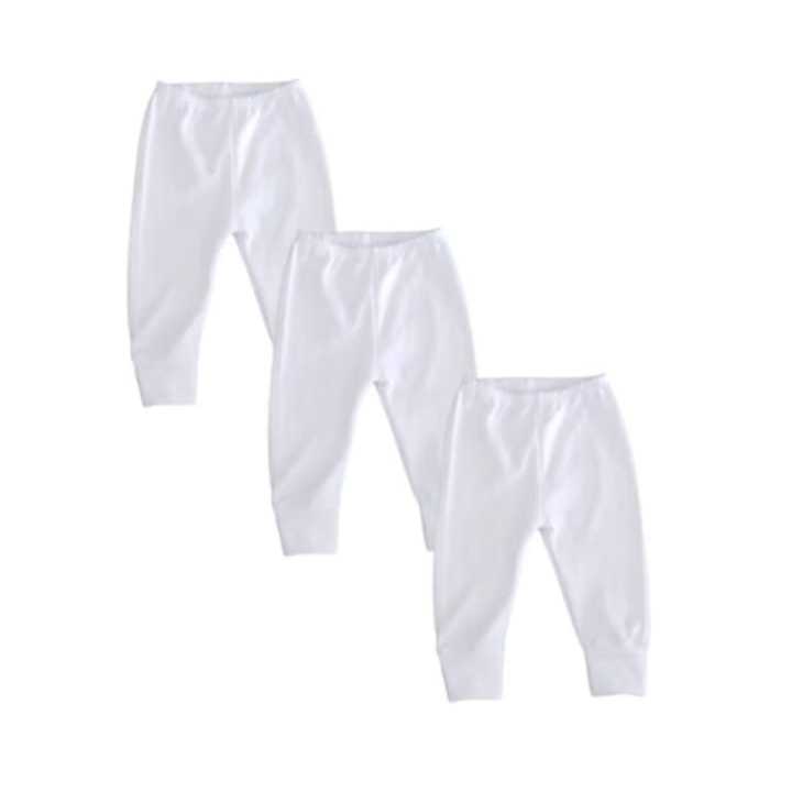 Calça Bebê Mijão Branco Vira Pé em Suedine  Enxoval Maternidade