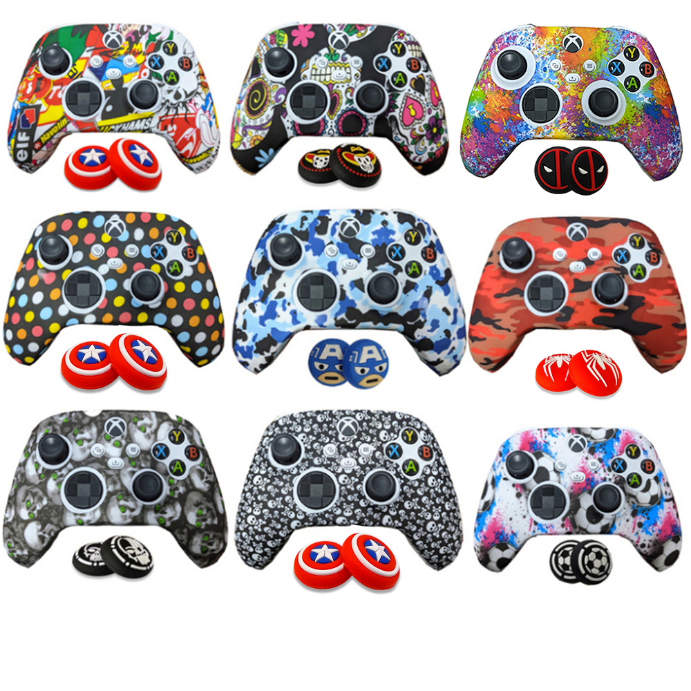 Capa Case Controle PERSONALIZADO XBOX SERIES S/X + 1 PAR DE GRIPS Protetora De Silicone Controle