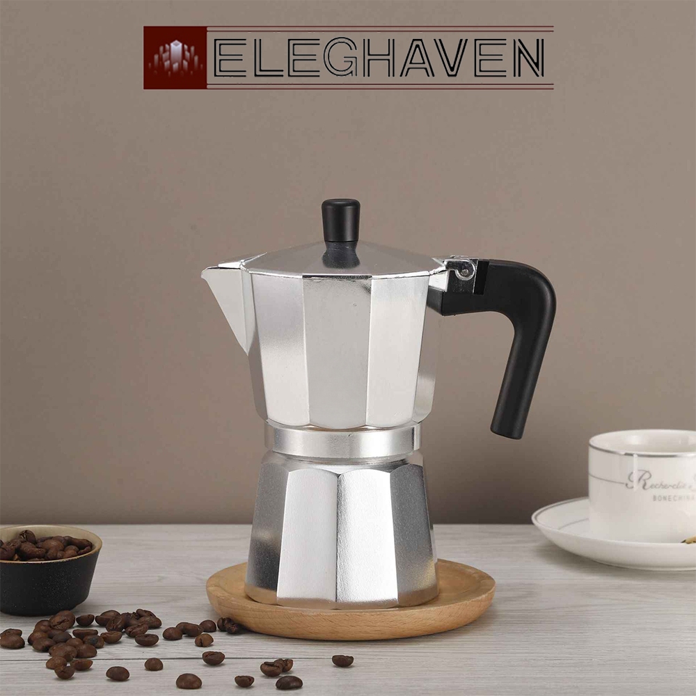 ELEGHAVEN>>3 6 9 Xícaras Cafeteira Italiana Alumínio Premium Moka Café Expresso