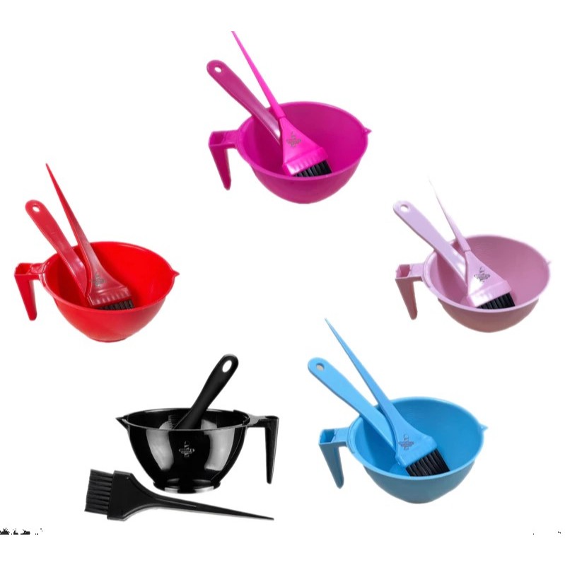 Kit Titura Progressiva Pote Cumbuca Pincel Espátula Para Barbeiro Cabeleireiro
