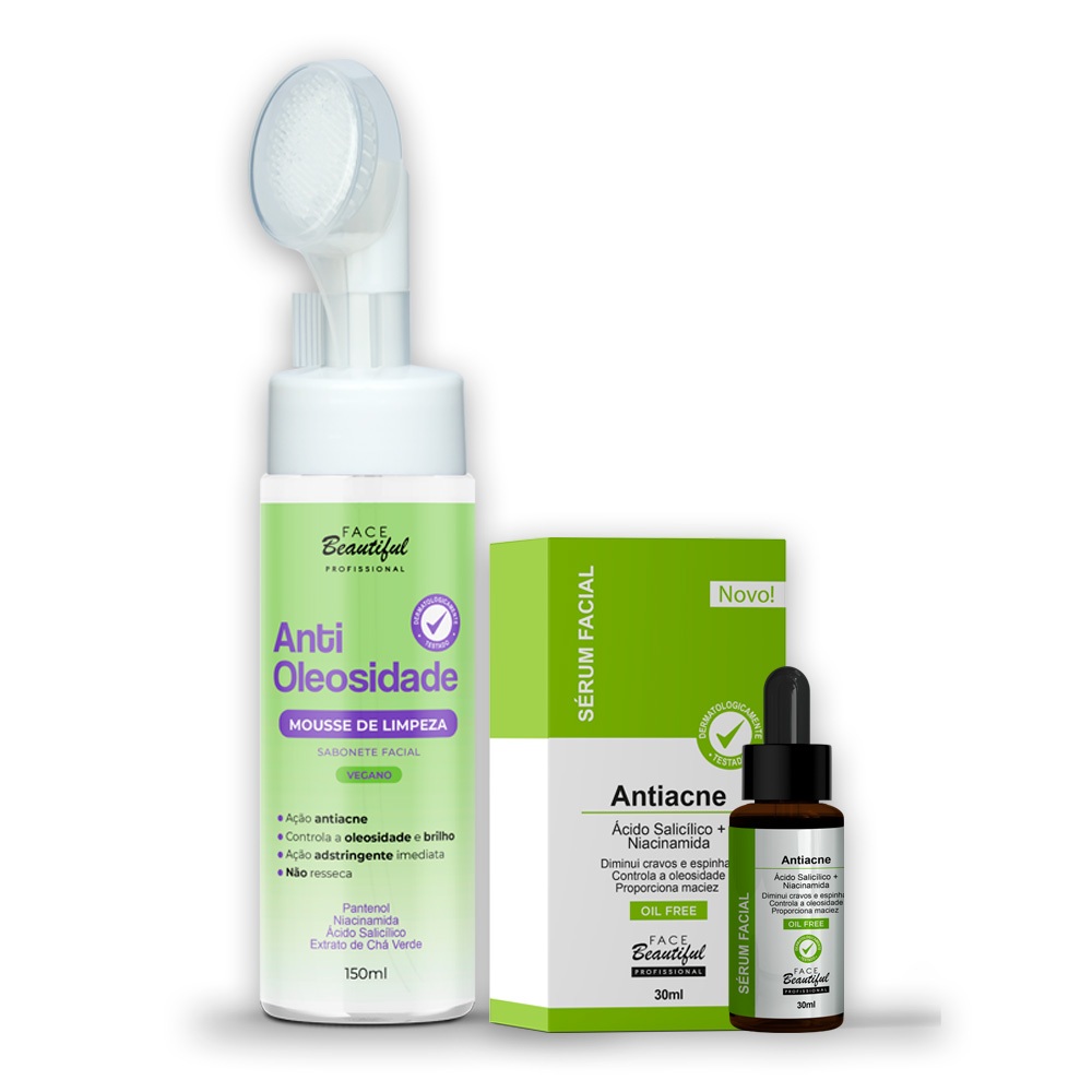 Kit Skin Care Cuidados com a Pele Mousse Facial Sérum Face Beautiful