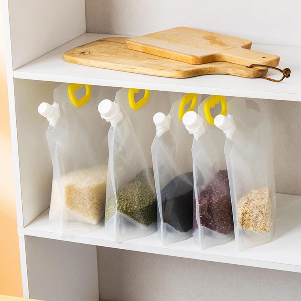 Kit 12 Sacos de 1,5L de Armazenar Alimentos/Grãos/Cereais C/ Tampa de Rosca Hermético