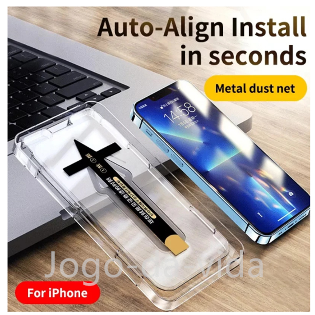 Película Premium Magic Box Full Cover Brilho HD iPhone Com Limpeza Automática 17 16 15 14 13 12 11 XR MAX PRO MAX PLUS