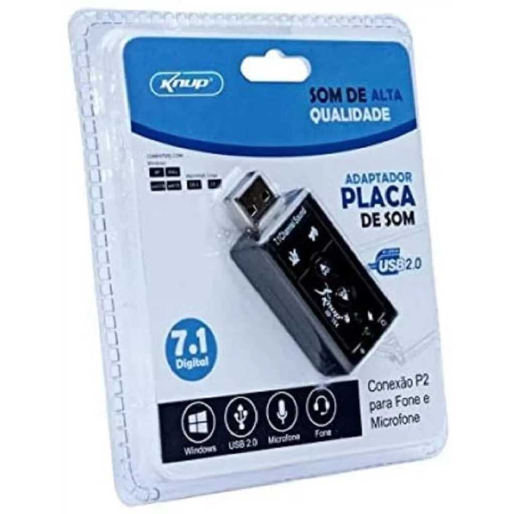 Placa de Som USA 2.0 Externa - HB-T64 - KNUP