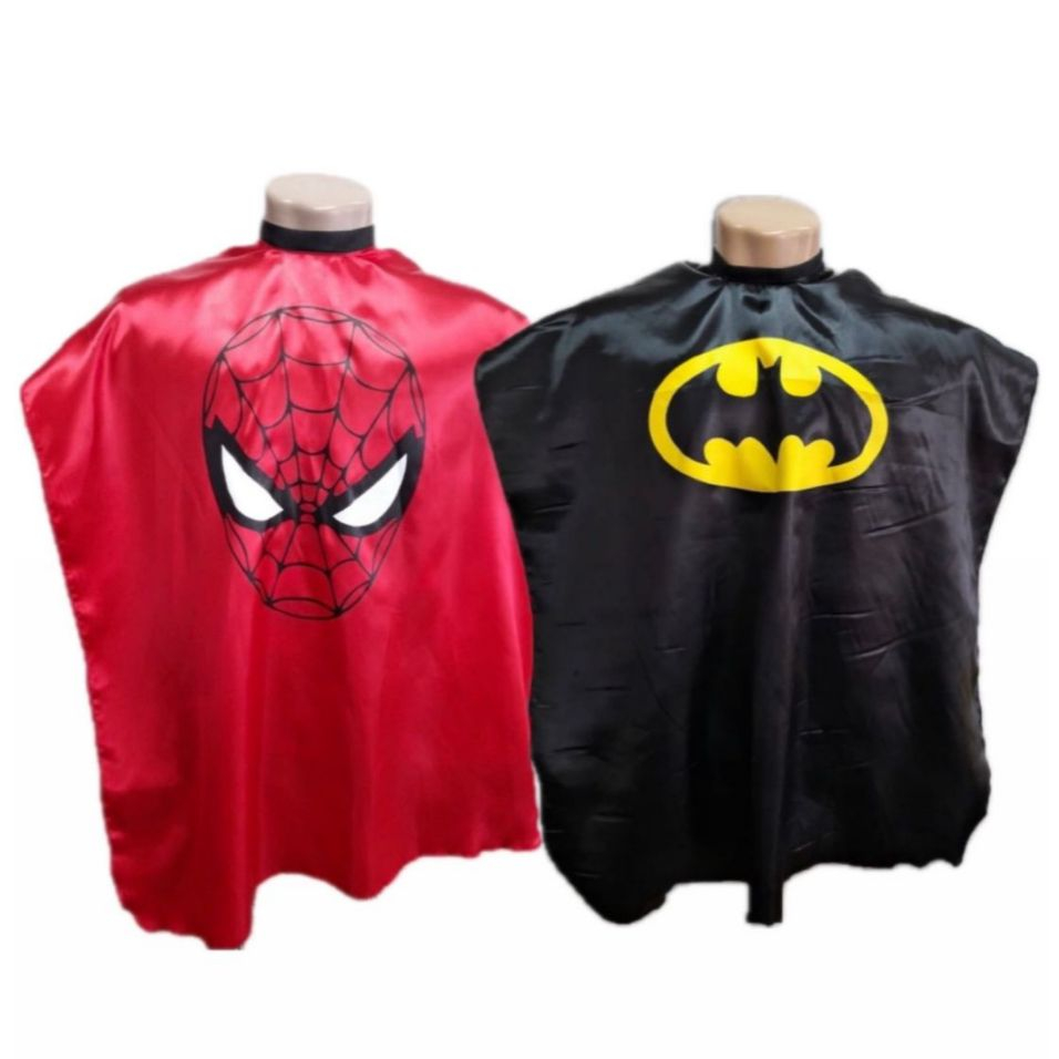 Kit Com Duas Capas Para Cortar Cabelo Infantil Batman & Homem Aranha