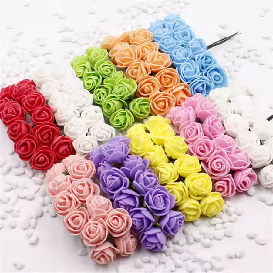 Kit com 72 Mini Rosinhas de E.V.A. Para Decoração Artesanato