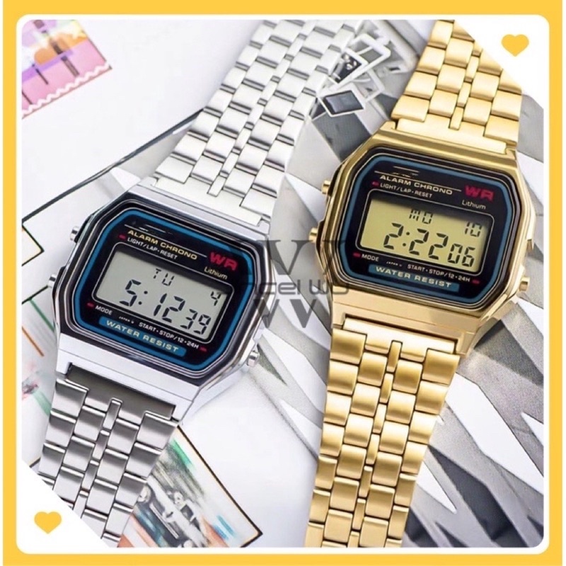 Relógio Digital LED Para Homens Relógios De Luxo Em Metal Prata Dourada Mulheres Eletrônicos De Pulso De Aço Completo