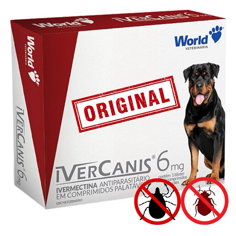 Remedio para carrapato, pulgas e sarna Ivercanis C/4 Comprimidos - World envio FULL