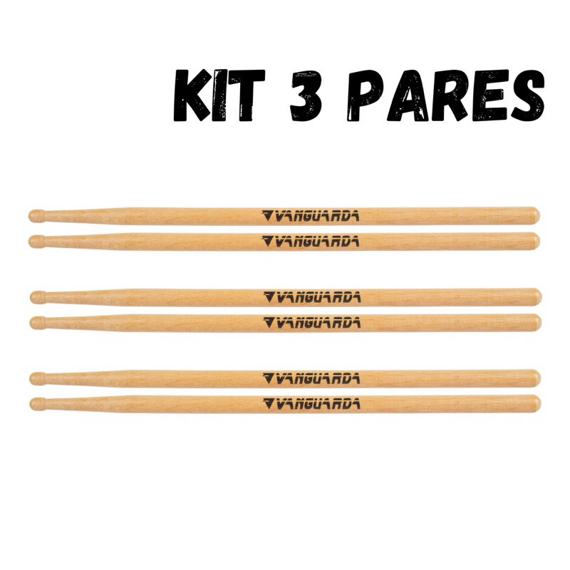 Kit 3 Pares de Baqueta Spanking Vanguarda Marfim 5A