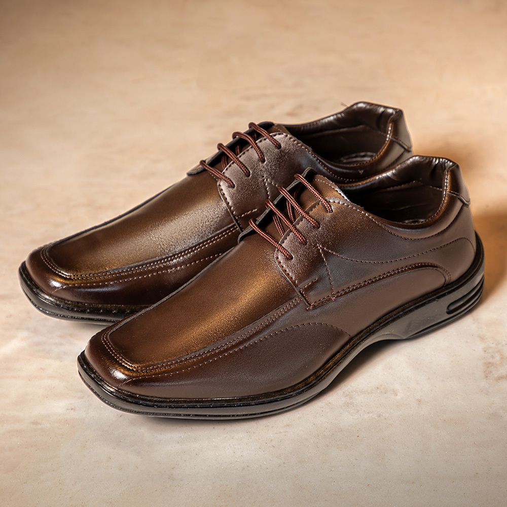 Sapato Social Masculino Versales Cadarço Estilo Elegante Confortável Marrom Café Preto