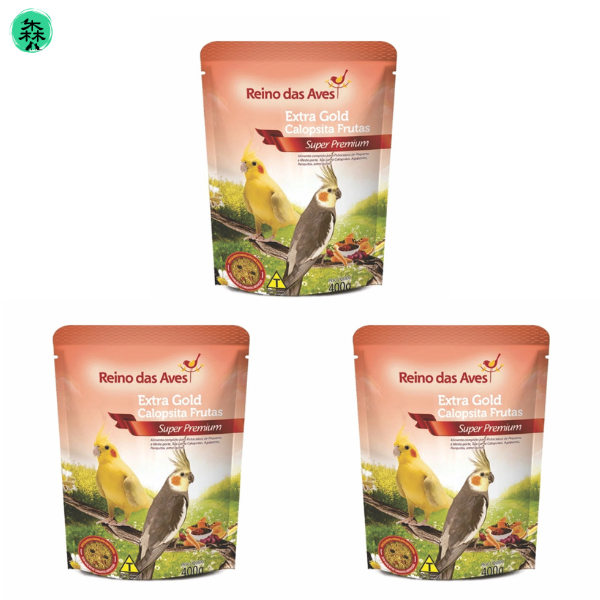 KIT EXTRA GOLD CALOPSITA - Reino das Aves - 400 g - 3 UND