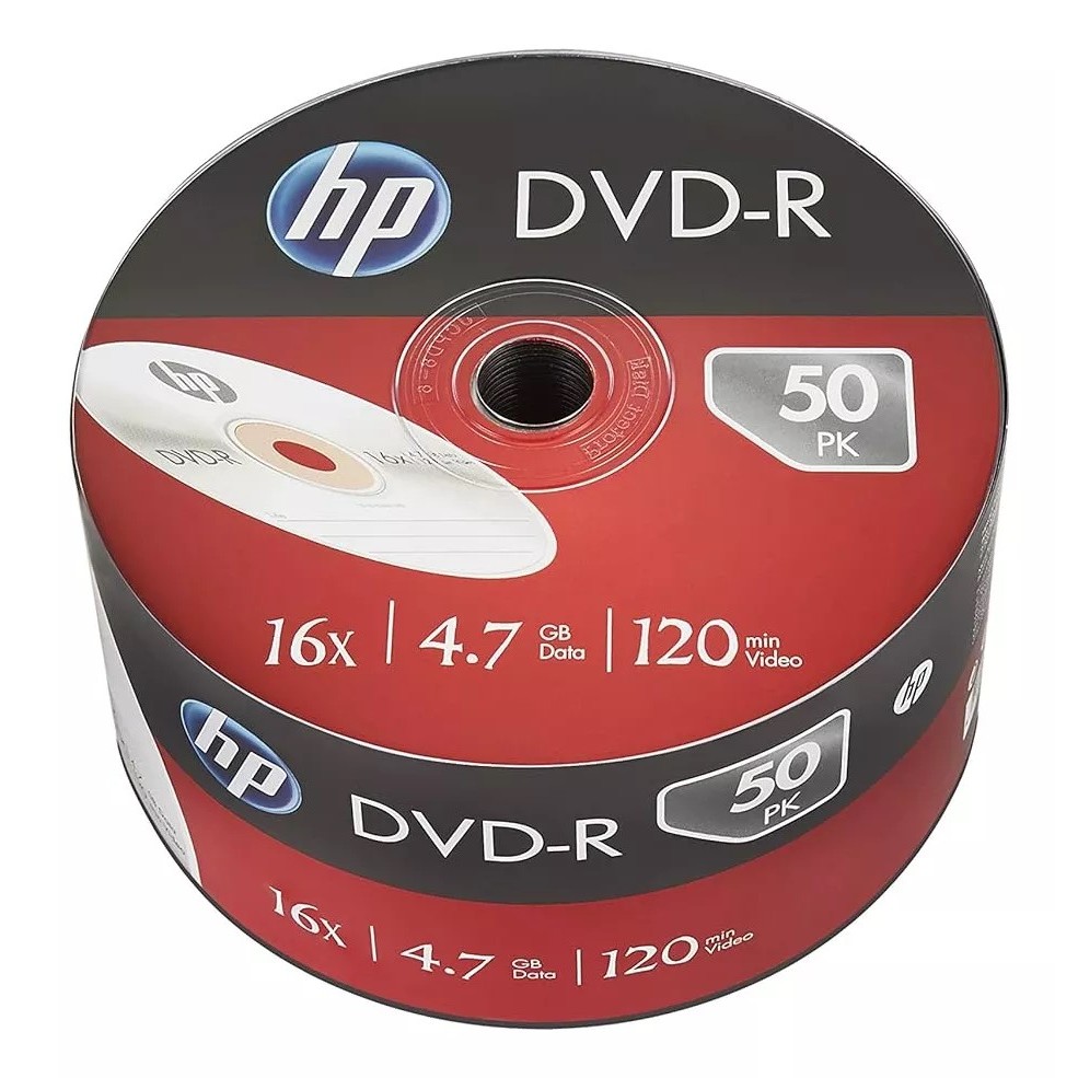 50 Dvd Virgem HP Logo 4.7Gb 120min Filmes