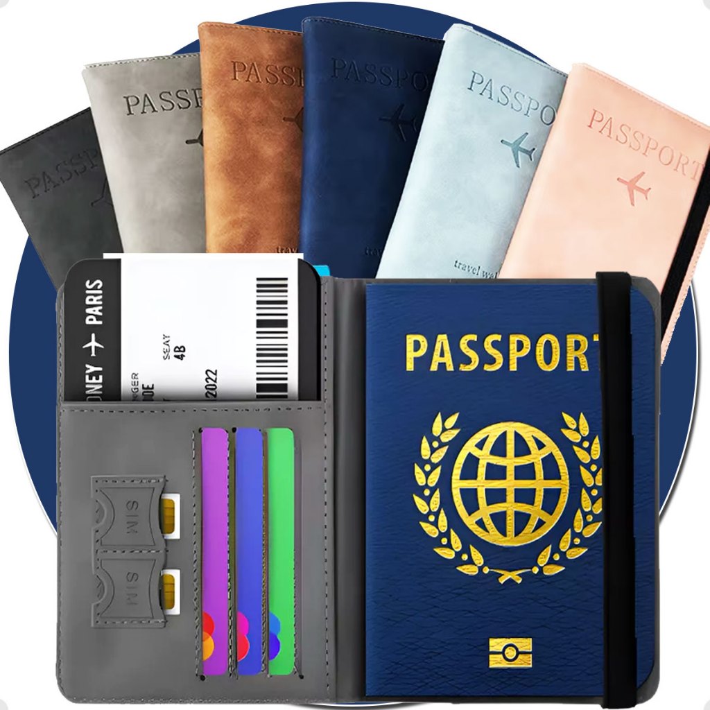 Carteira Porta Passaporte Documentos Cartão Chip Viagem Impermeável