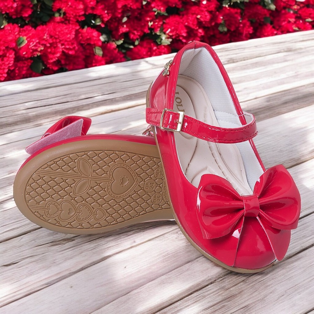 Sapatilha Infantil Menina Verniz Laço Grande Moda Blogueirinha Verão - 20 ao 34