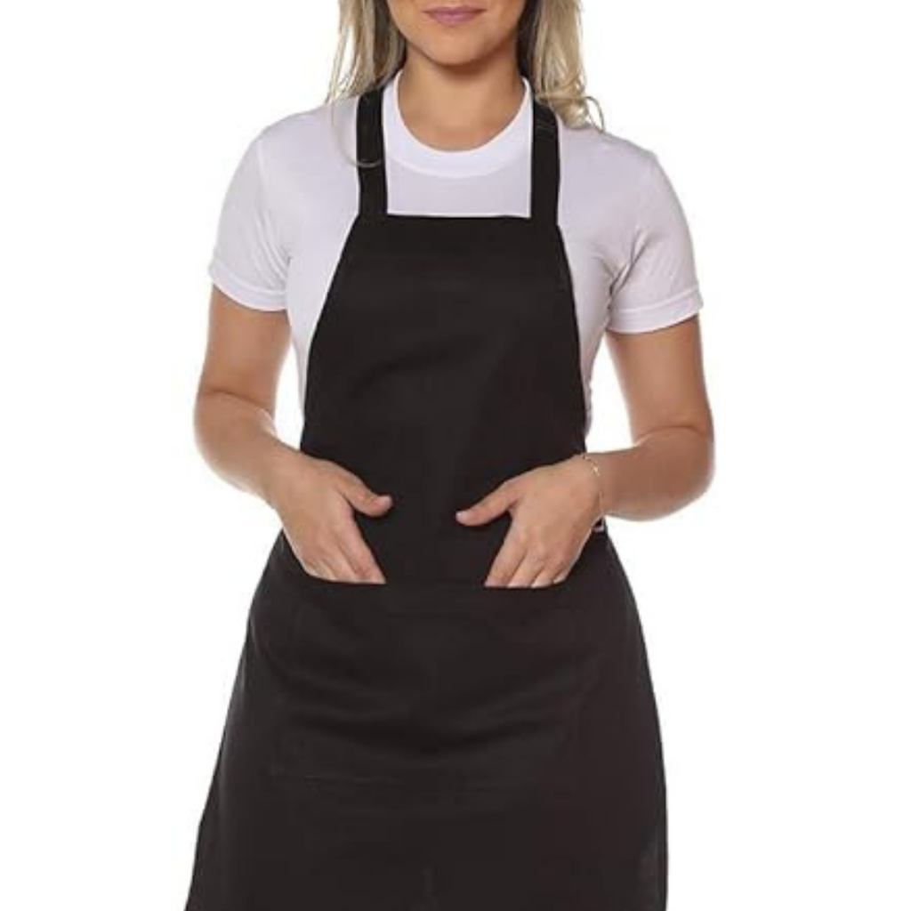 Avental Corpo inteiro Ajustável C/bolso Liso Preto