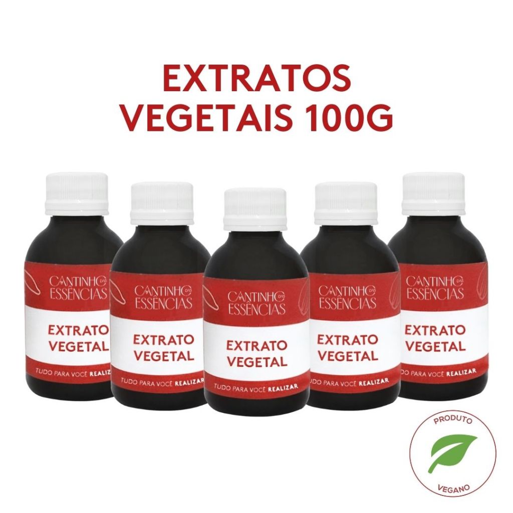 Extratos Glicólicos Vegetais - 100g. Para cremes, sabonetes e cosméticos em geral.