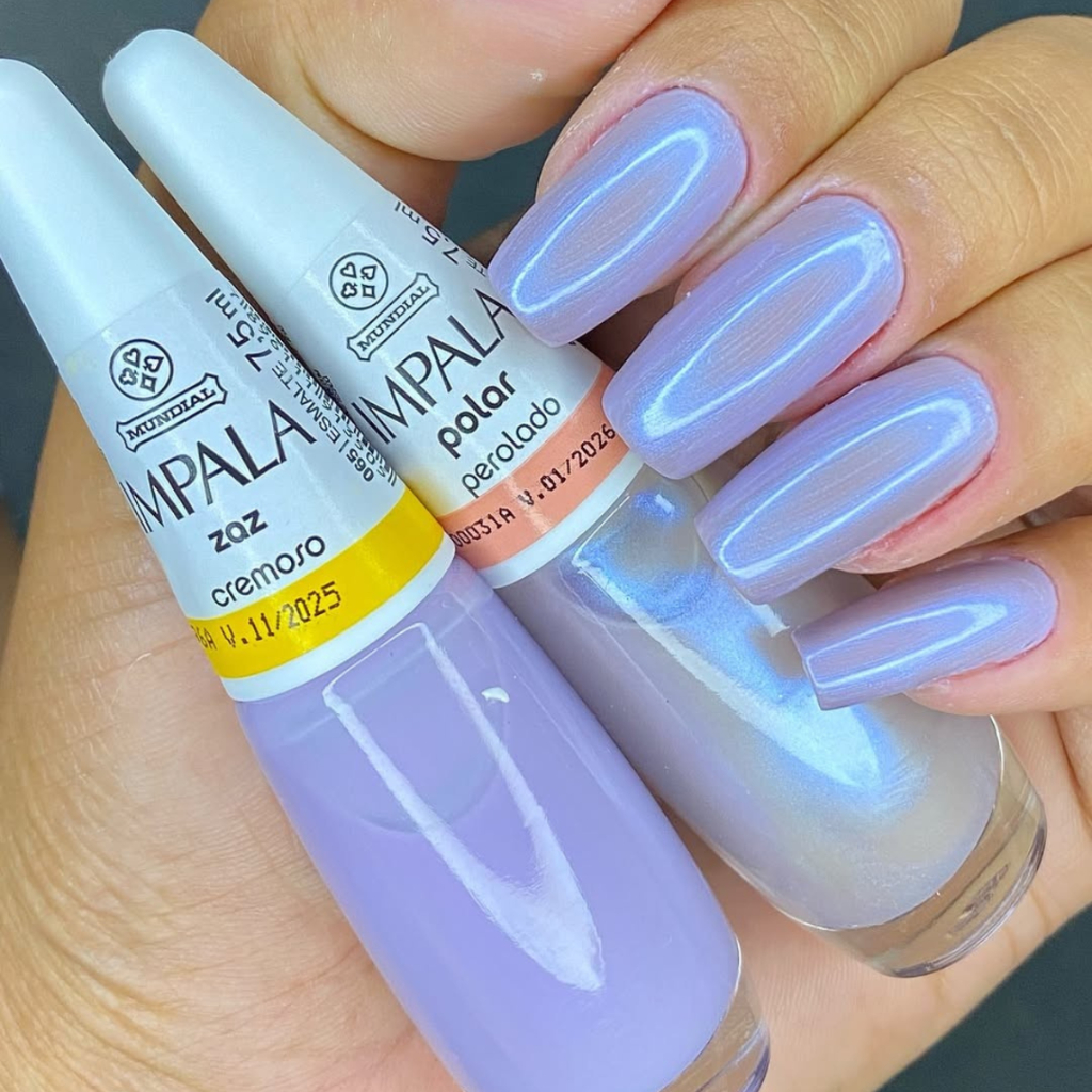 Kit 2 Esmaltes Impala Lilás e Perolado Clássicos Mais Vendidos Cintilante p/ Madrinhas Manicures