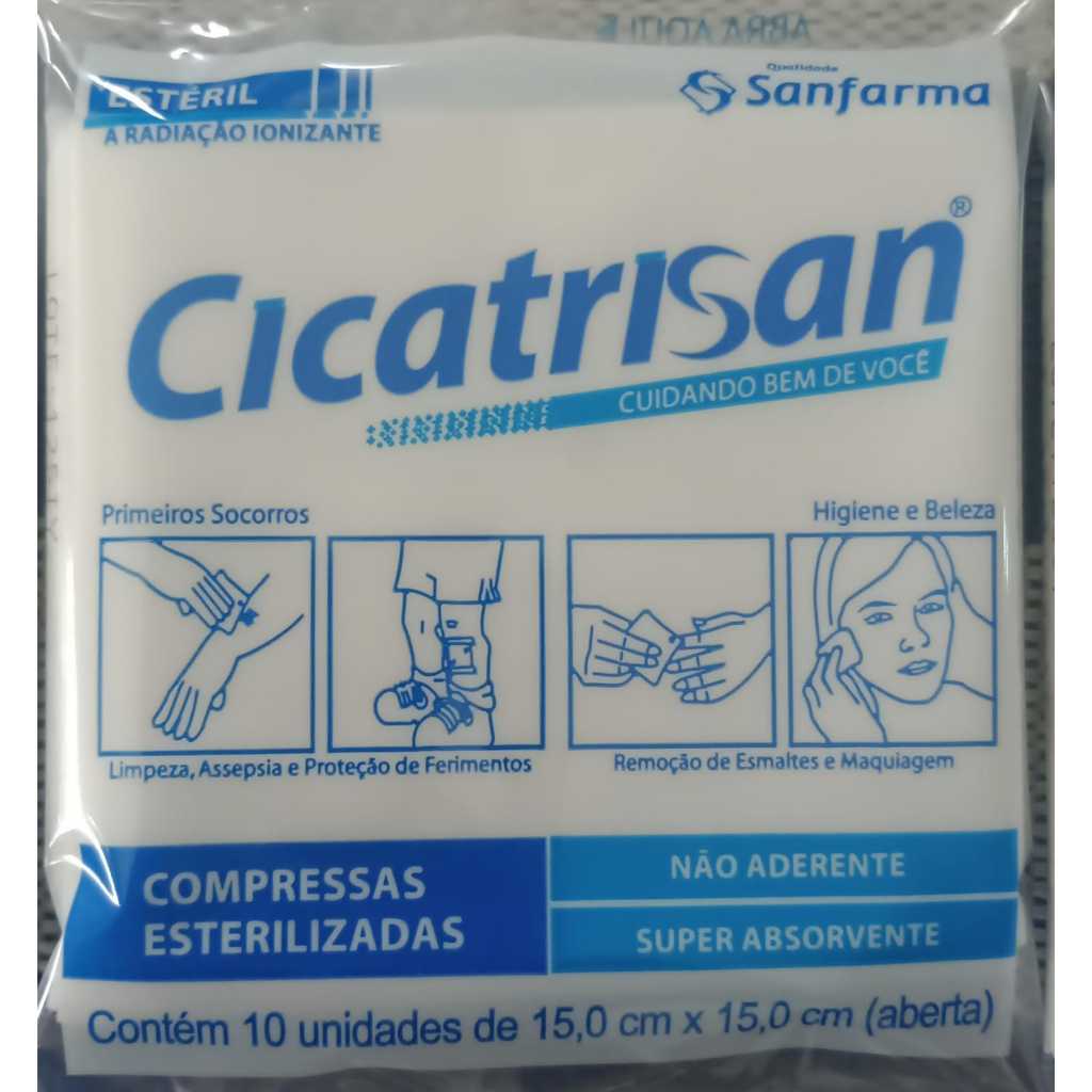 400 UNIDADES DE CURATIVOS ESTÉRIO NÃO ADERENTE CICATRISAN 15CM X 15CM