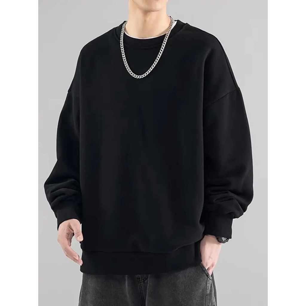 Moletom Careca Masculina De Gola Redonda, Estilo Esportivo Casual