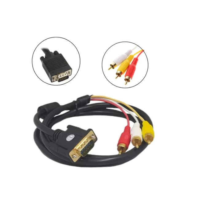 Cabo HDMI Macho para 3 RCA AV - 1,5M - Áudio/TV Cabo Vga Para 3x Rca 3 Video 1.8m/Cabo Hdmi Macho Para Vga Macho 1.8m PC