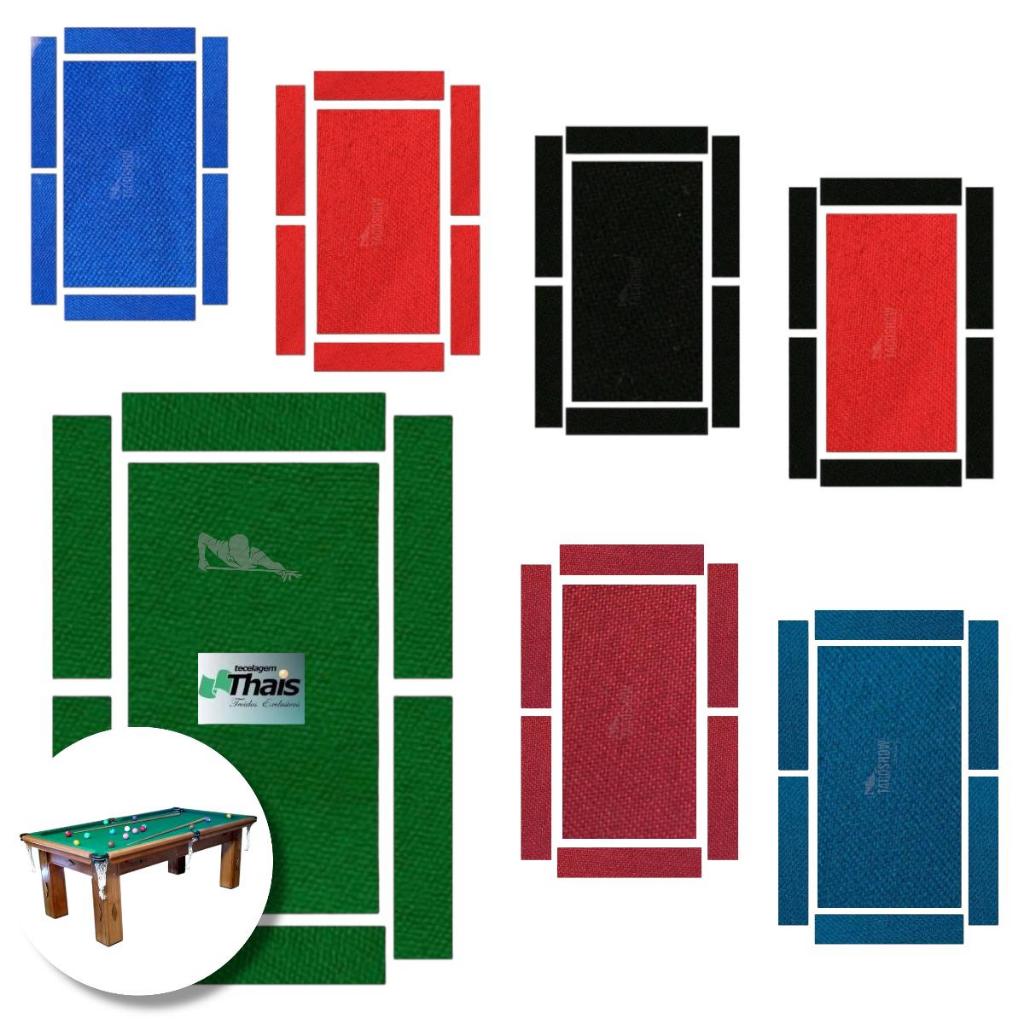 Pano Tecido Para Mesa de Sinuca Bilhar Cortado Pedra E Tabelas Até 2,30m x 1,30m (EXTERNO) Colorido Snooker