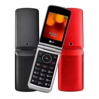 LGg360 Celular Simples Para Idosos Ou Rural 2G preto e vermelho