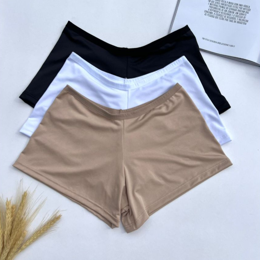 Kit  3 Calcinha Shortinho Cueca Boxer Feminina Conforto Lingerie Moda Intima