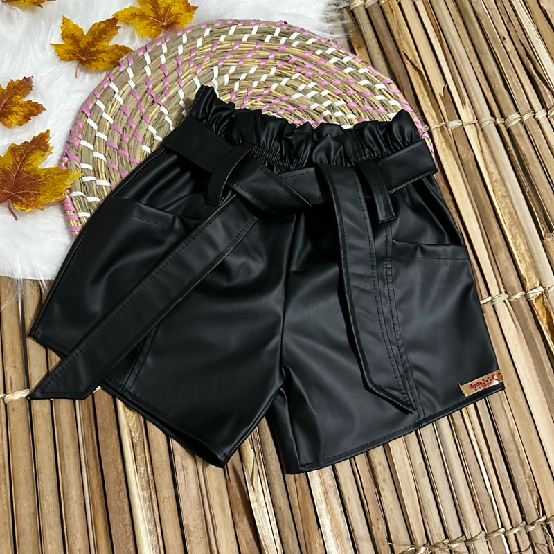 SHORTS INFANTIL MENINAS CORINHO BLOGUEIRINHA/MODA/INFANTIL/DE LAÇO