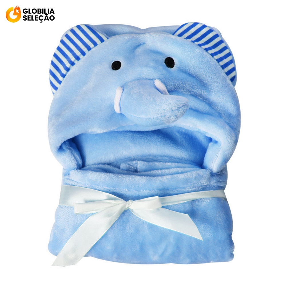 💓Toalha de Banho Bebê Felpuda Capuz Infantil Recém Nascido Com Orelhinha Menino e Menina 95 x 65cm