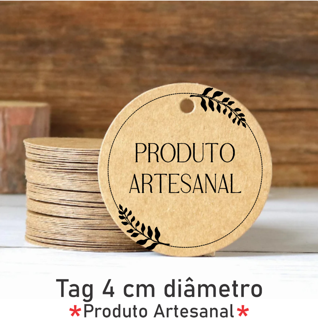 Tag Papel Kraft Produto Artesanal | Etiqueta Kraft Para Embalagem, Doces, Lembrancinhas e Artesanato