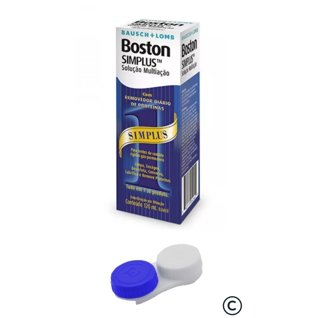 1 Solução de Limpeza Boston Simplus® Para Lentes de Contato Rígidas + Estojo