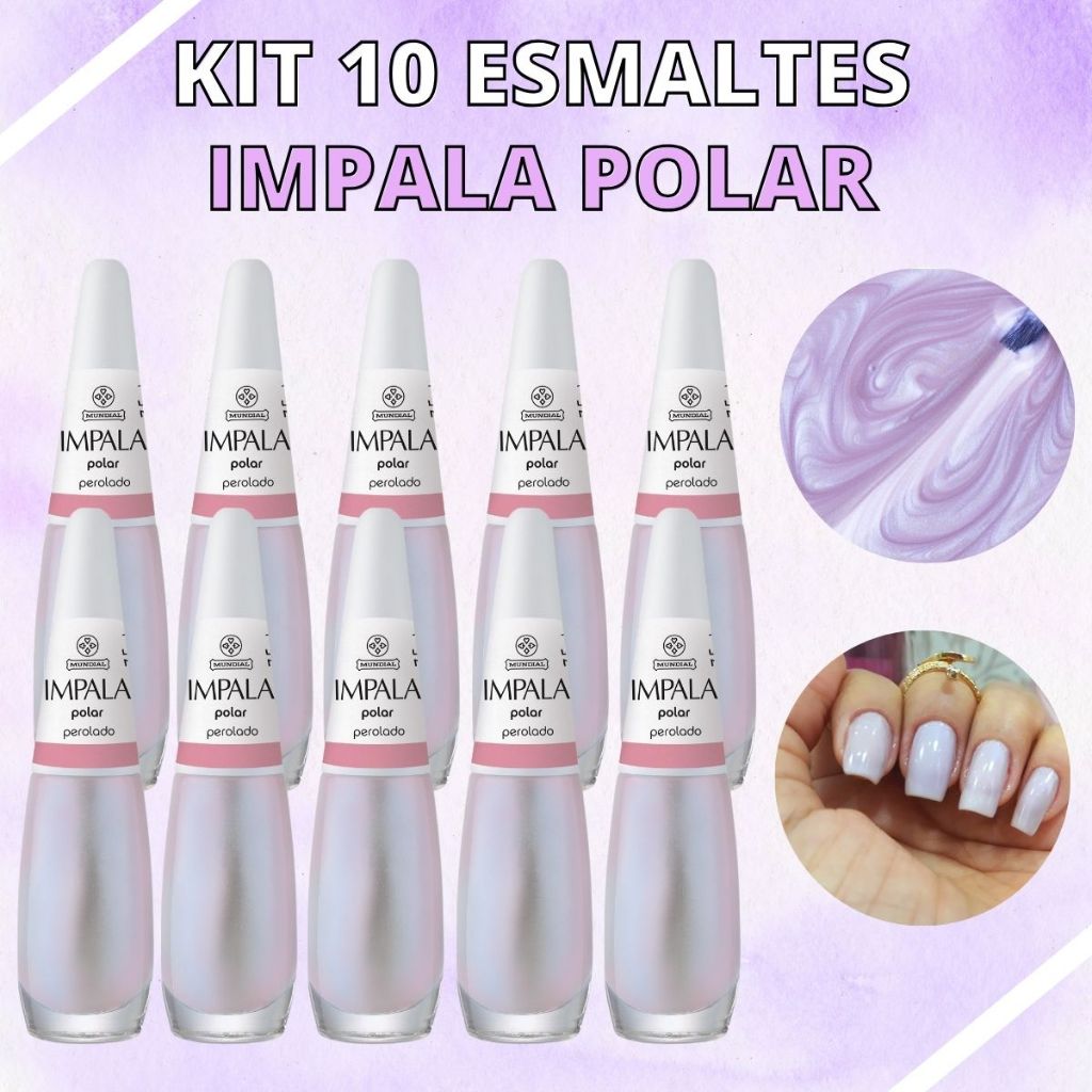 Kit De Esmaltes Impala Polar Perolado Manicure Atacado Mais Vendidos Têndencia