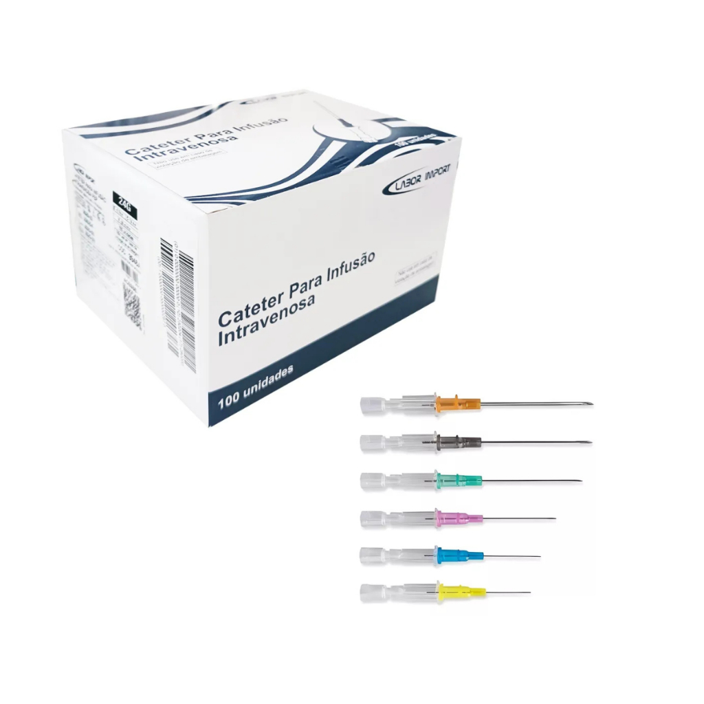 Cateter 14 ao 24g Kit Até 20 Unidades Intravenoso Labor Import
