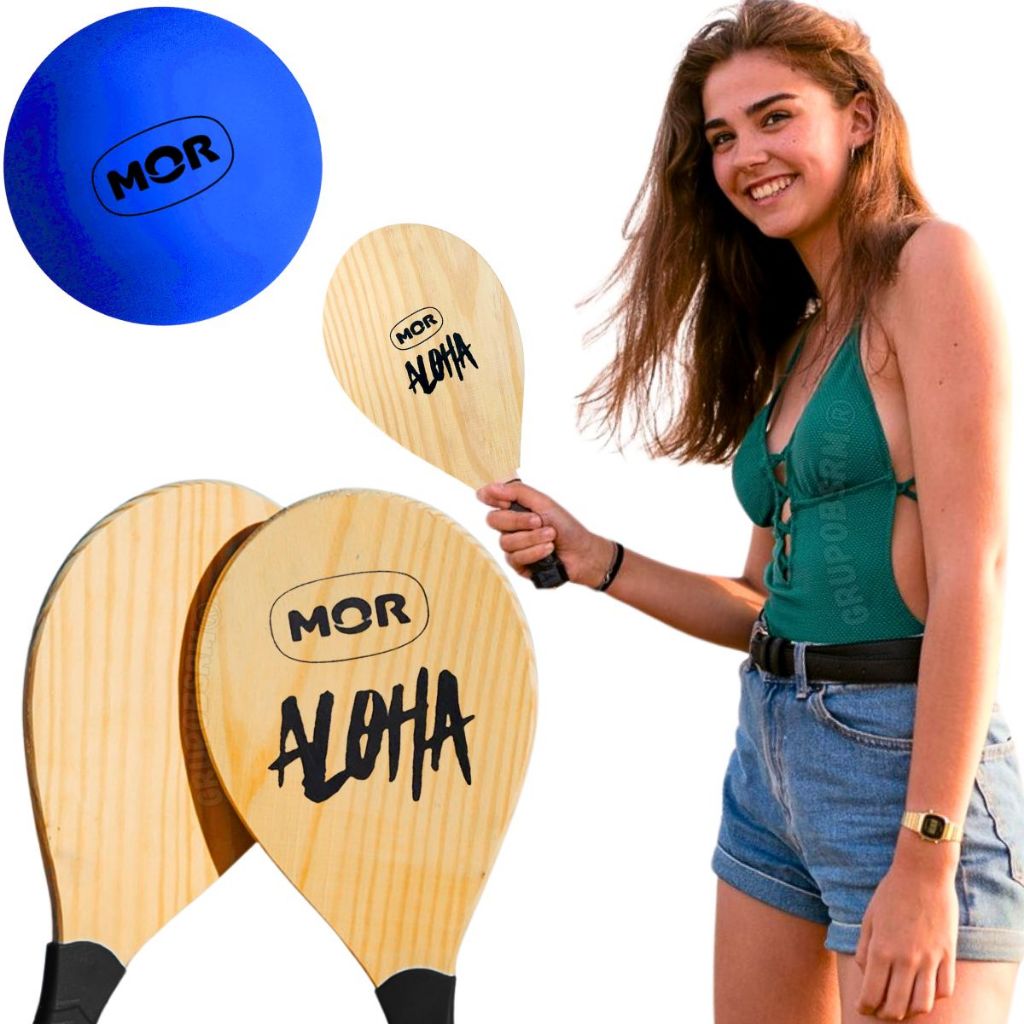 Kit 2 Pares de Raquete Para Beach Tennis Iniciante Frescobol Treino Tenis de Praia + 1 bolinha extra