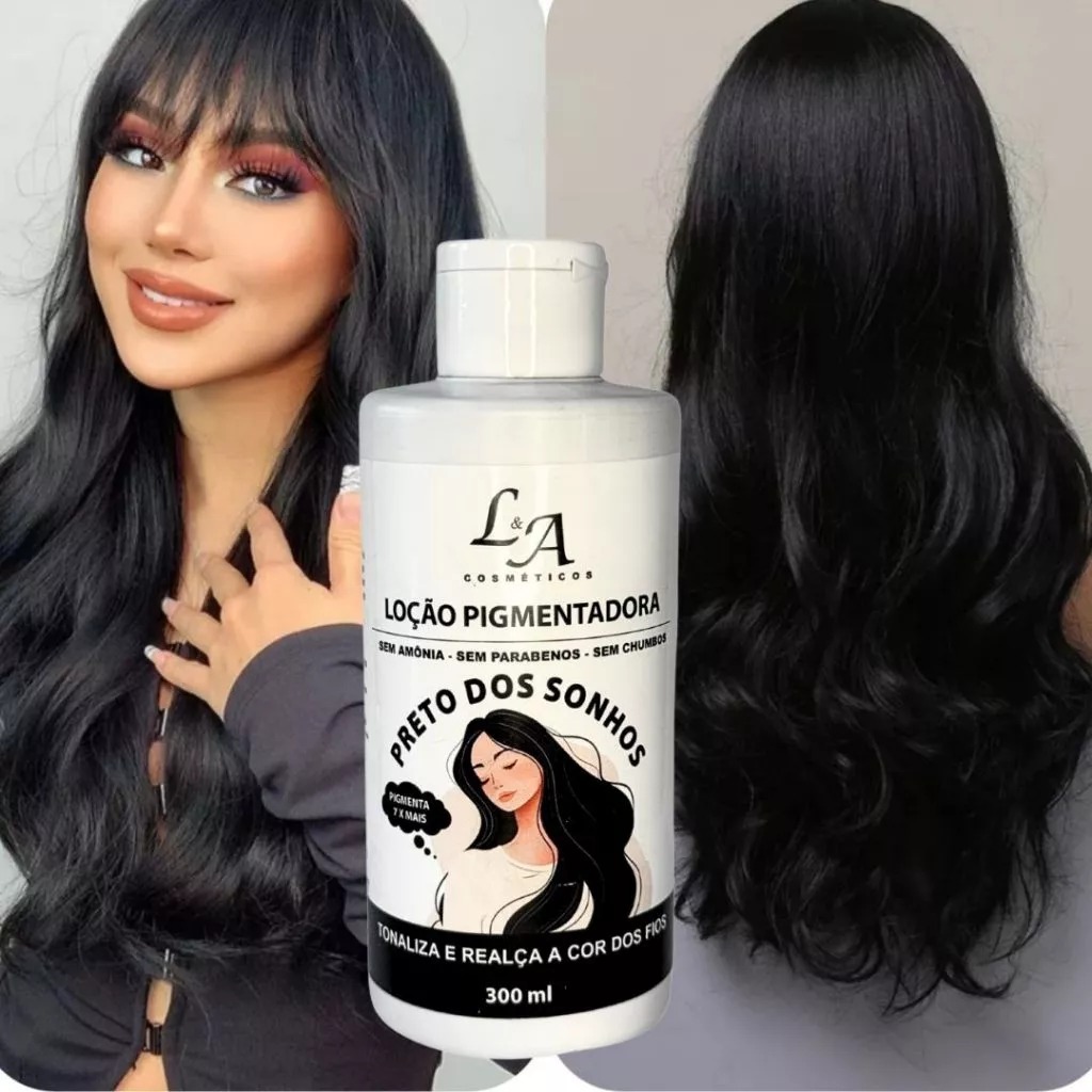 Loção Condicionadora Pigmentadora – Tinta Sem amônia Preto intenso Black 300ml