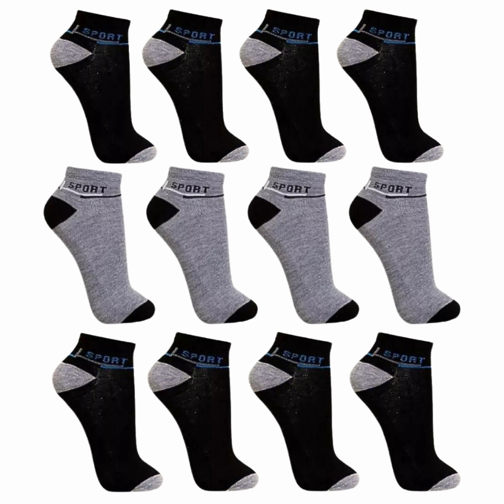 Kit 12 Pares de Meias Soquete Masculina – Conforto e Versatilidade para o Dia a Dia 🧦✨