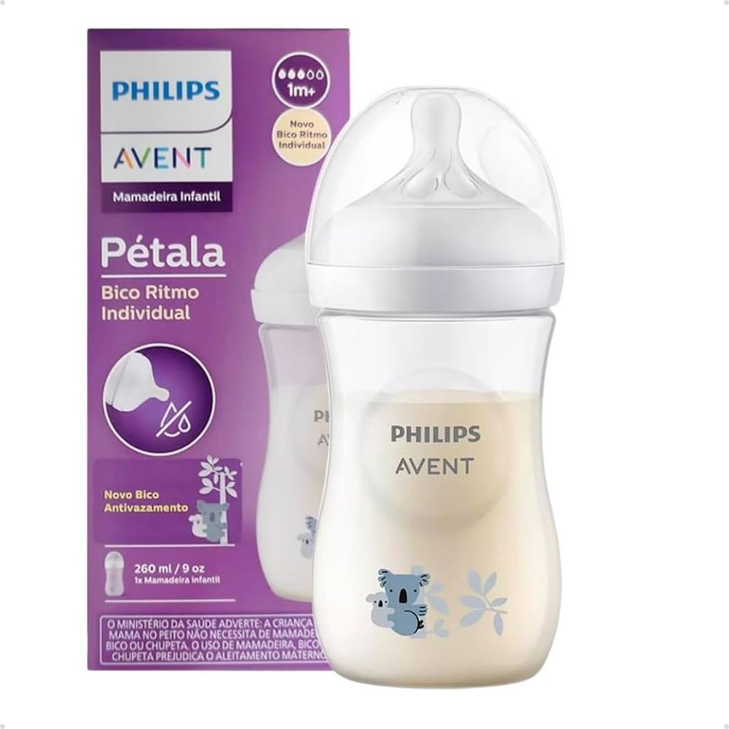 Mamadeira Pétala 3.0 260ml Coala Philips Avent Com Bico N3 Antivazamento