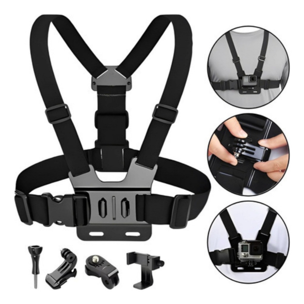 Suporte de Peito Para Celular e Gopro Peitoral Peito ajustável Câmera Esportivo Moto Bike envio imediato