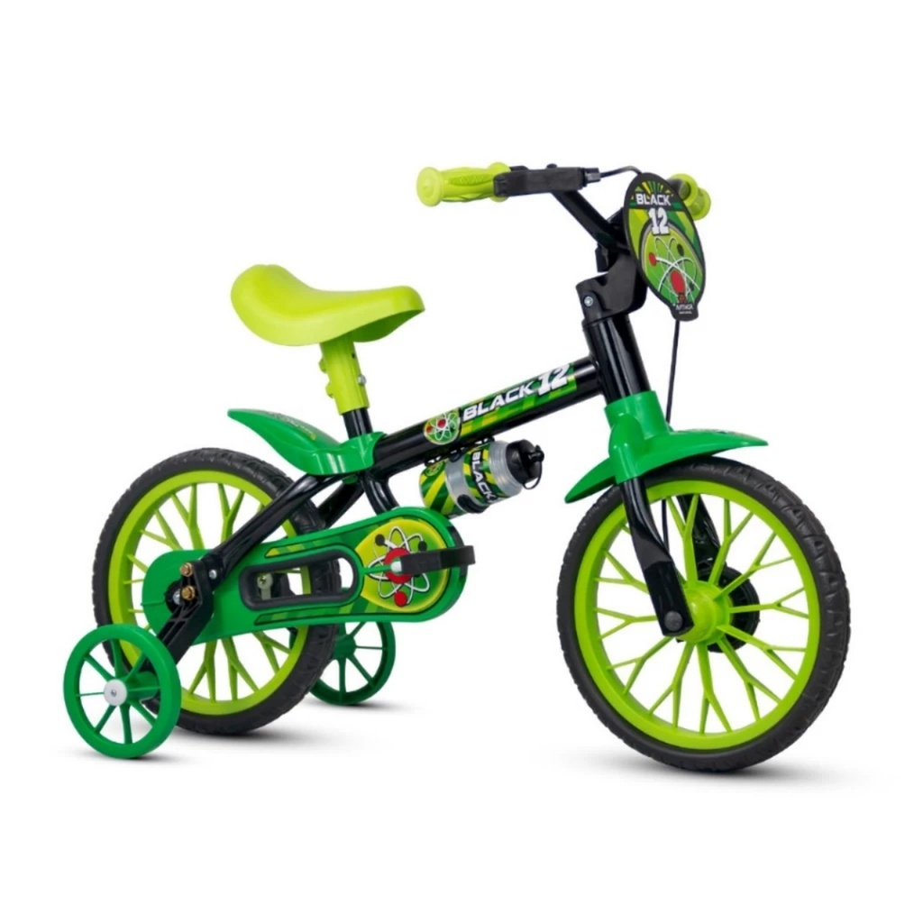 Bicicleta Infantil Nathor Aro 12 Bike Para Menino e Menina com Rodinha e Para-Lama e Garrafinha
