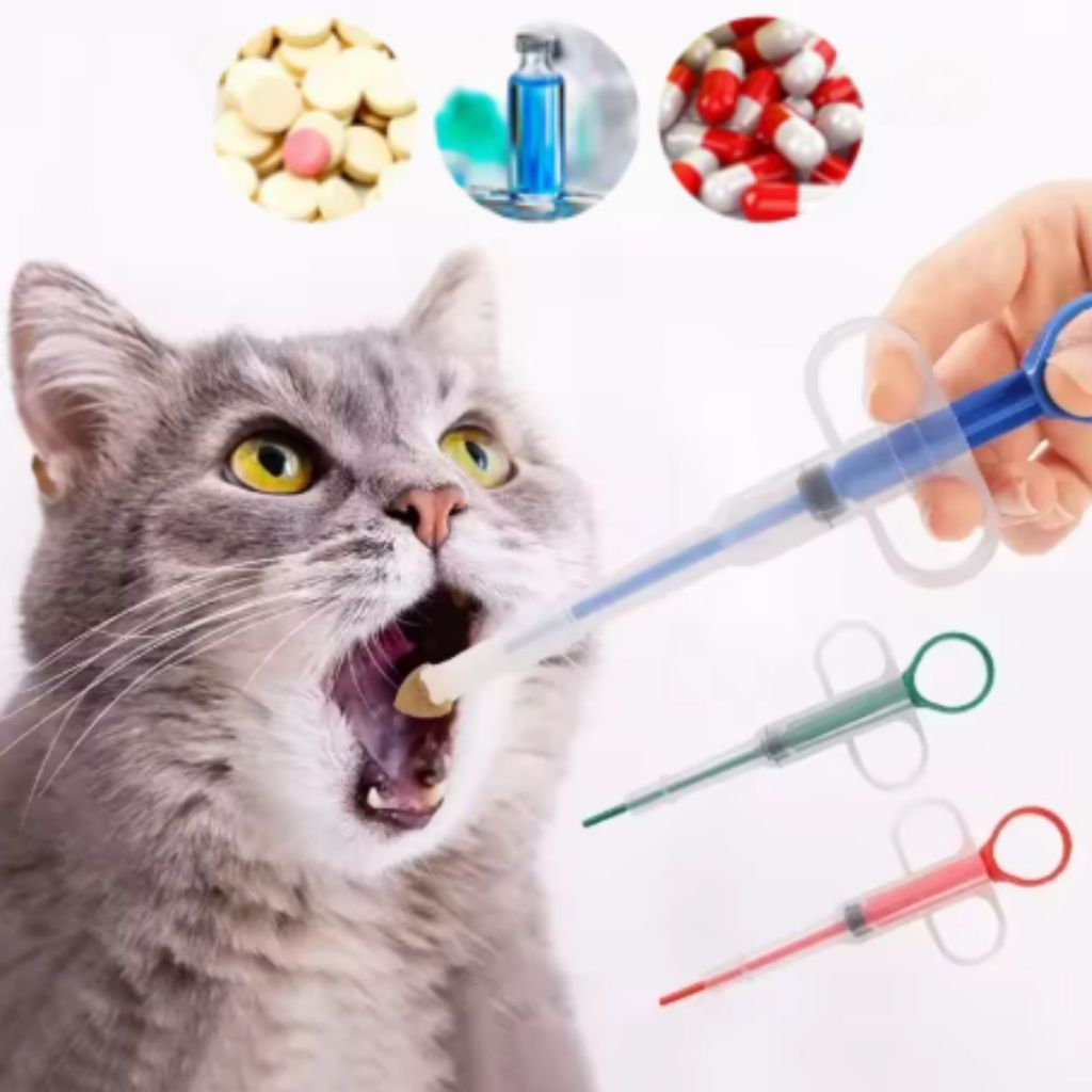 1 2 3 Aplicador Remédio Seringa Aplicadora Pet Gato Cachorro Comprimido Medicação Líquido