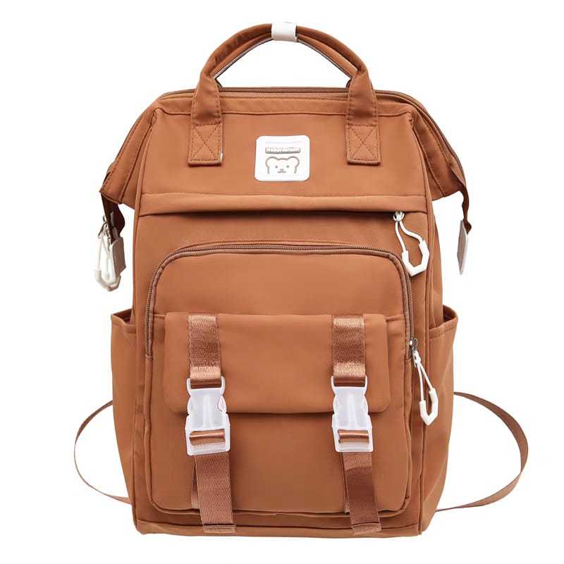 Mochila escolar maternidade multiuso tecido resistente à água multi-bolsos colorido retalhado ursinho capacidade