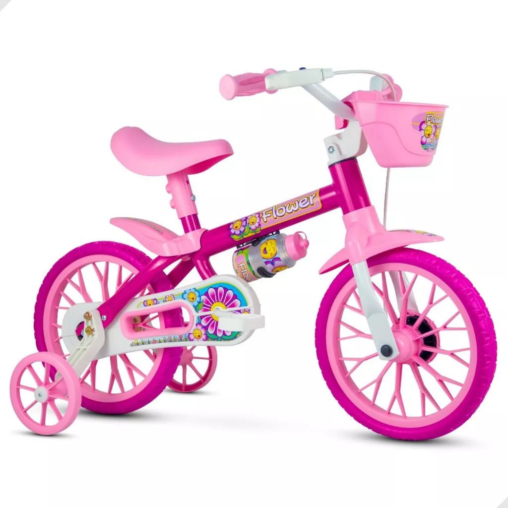 Brinquedo Bicicleta Infantil Nathor Aro 12 Unissex com Rodinhas, Para-Lama e Garrafa